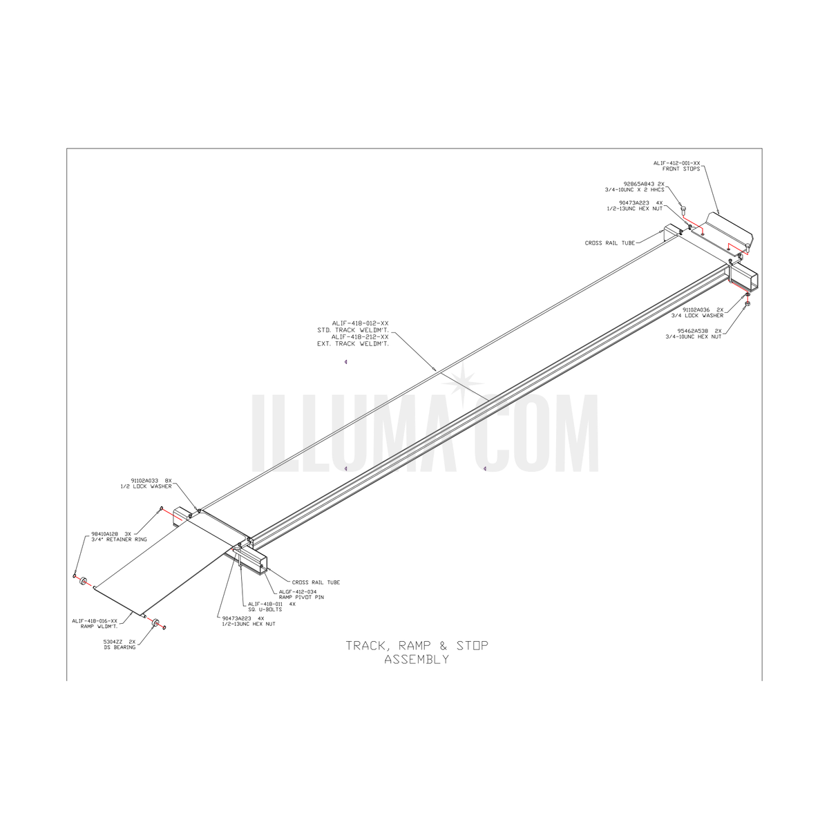 Track, Ramp & Stop Assembly