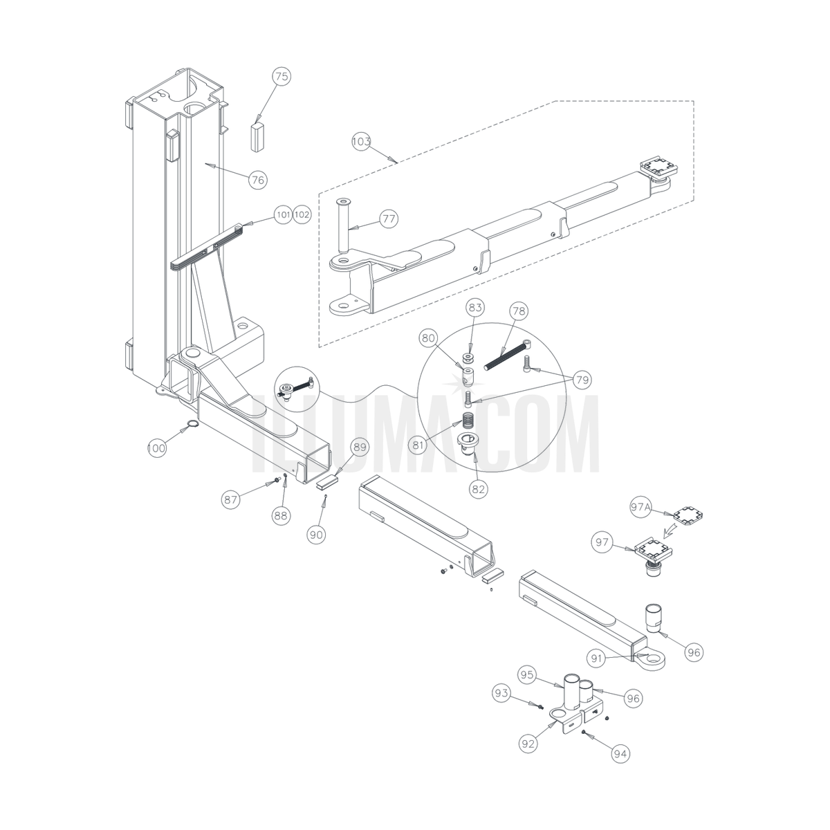 Carriage & 3-Stage Arms