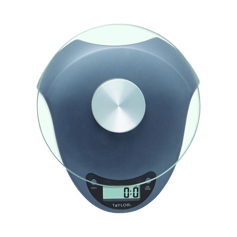 Taylor 3831S Silver Digital Food Scale 11 lb | 1 year | CR2032 | 1 | Boxed | Yes | 1 | Glass