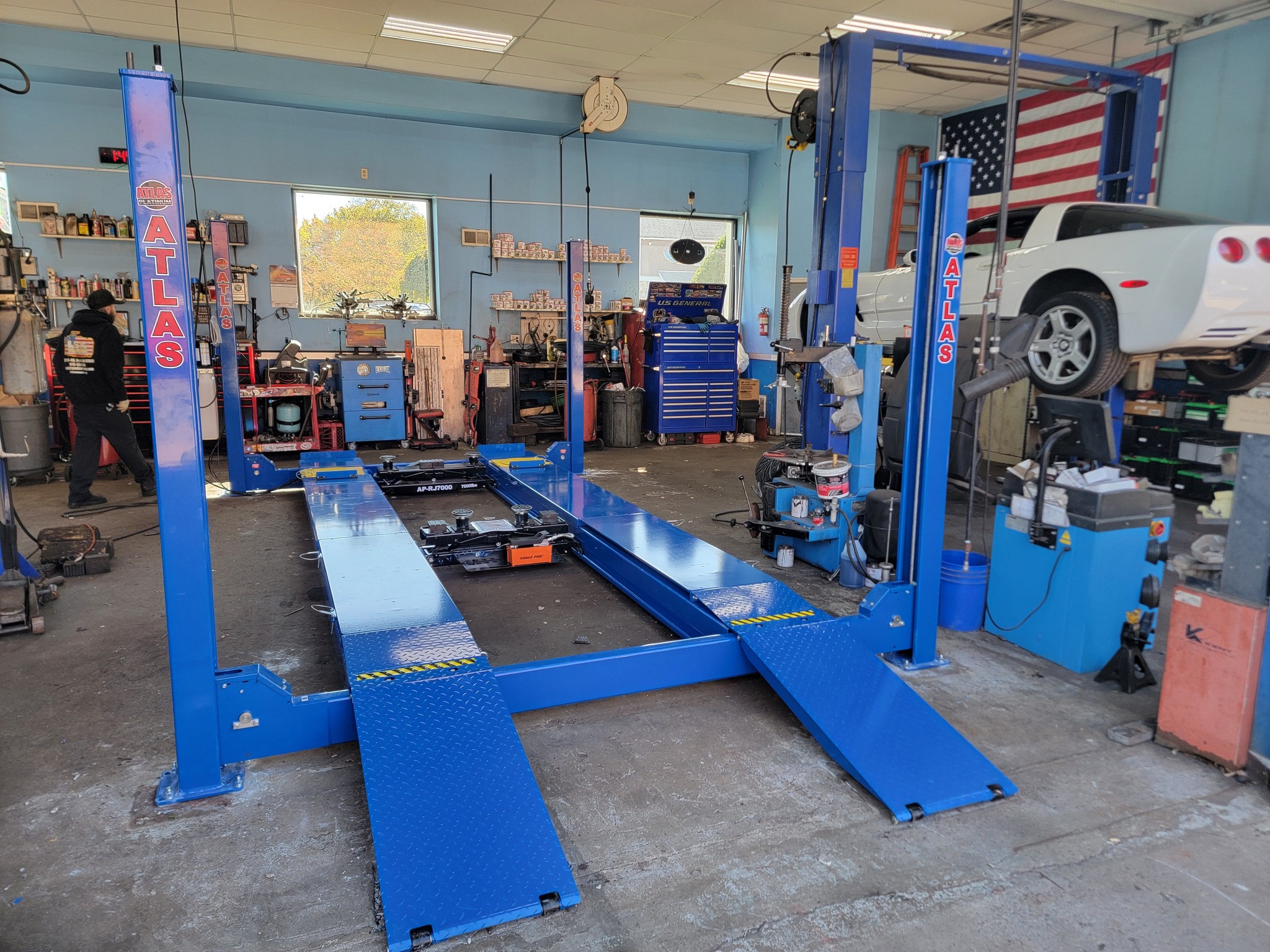 Commercial alignment rack install by Panther Lift