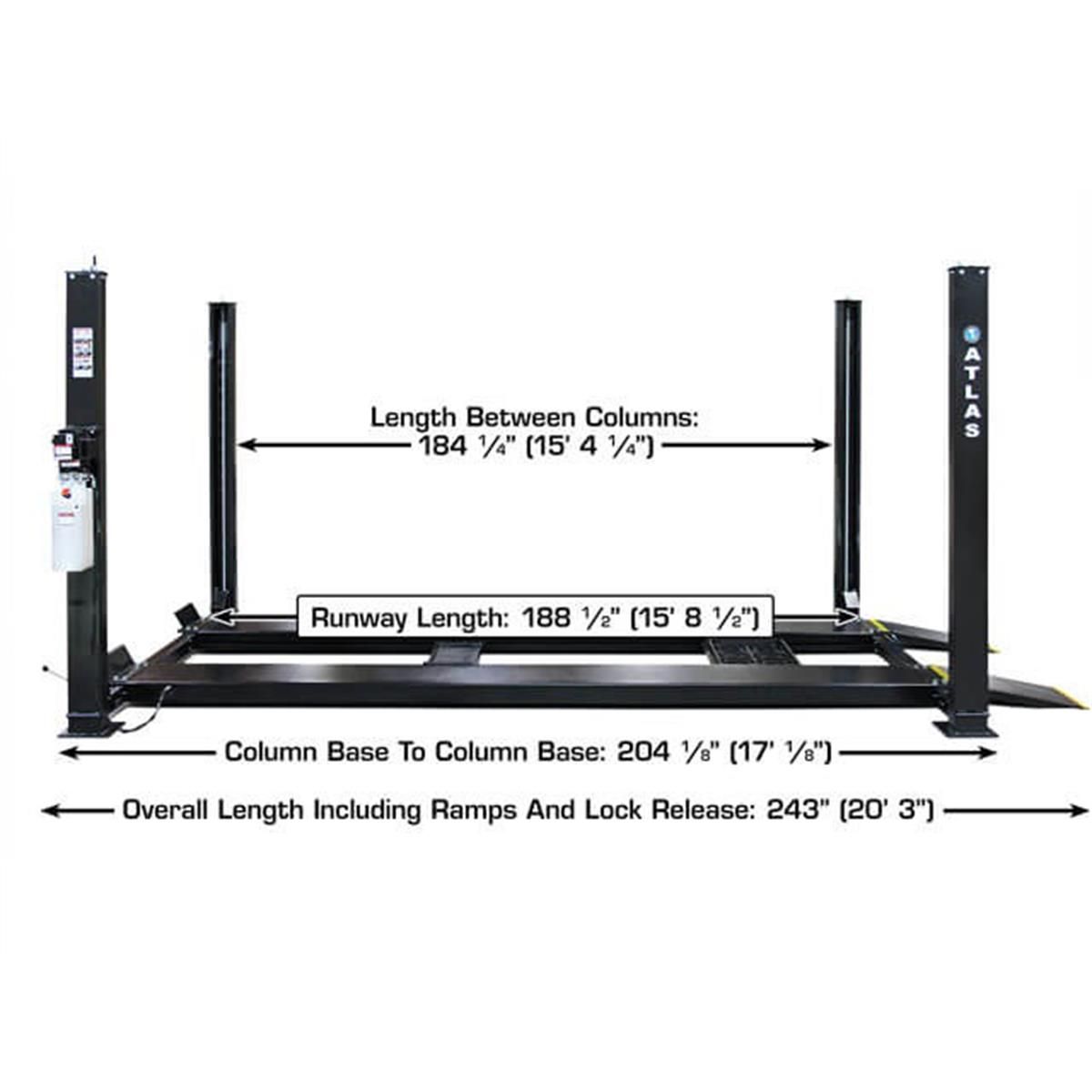Atlas Apex 9 9,000 lb ALI Certified Home Storage 4-Post Lift - Image 8