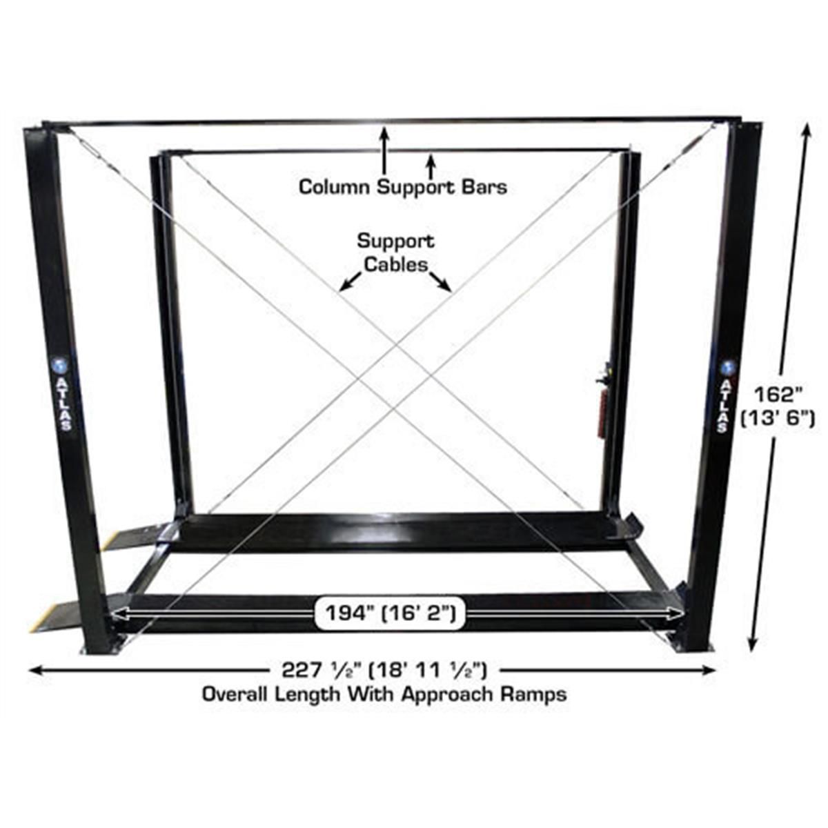 Atlas ST-7000 7,000 lb Super Tall 4-Post Storage Lift - Image 2