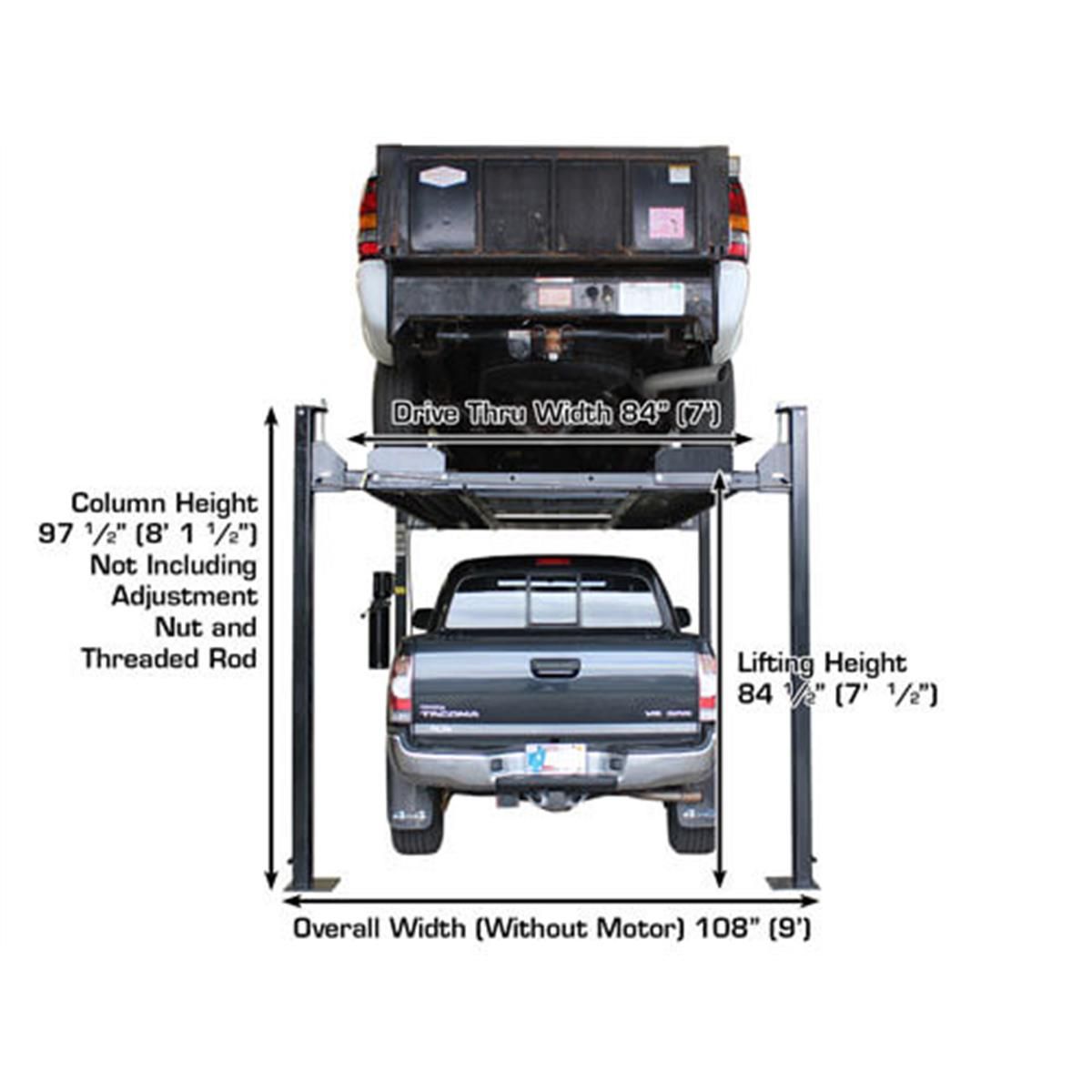 Atlas Garage Pro 8000-EXT-L 8,000 lb Extra Tall/Extra Long 4-Post Lift - Image 7
