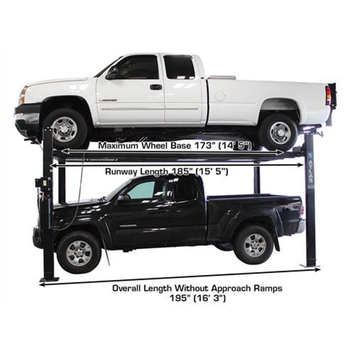 Atlas Garage Pro 8000-EXT-L 8,000 lb Extra Tall/Extra Long 4-Post Lift - Image 6