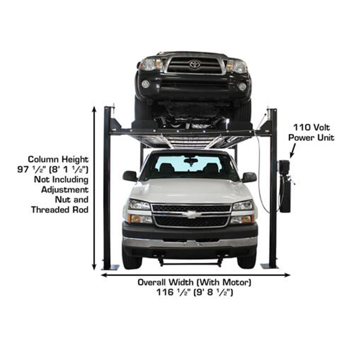Atlas Garage Pro 8000-EXT-L 8,000 lb Extra Tall/Extra Long 4-Post Lift - Image 4