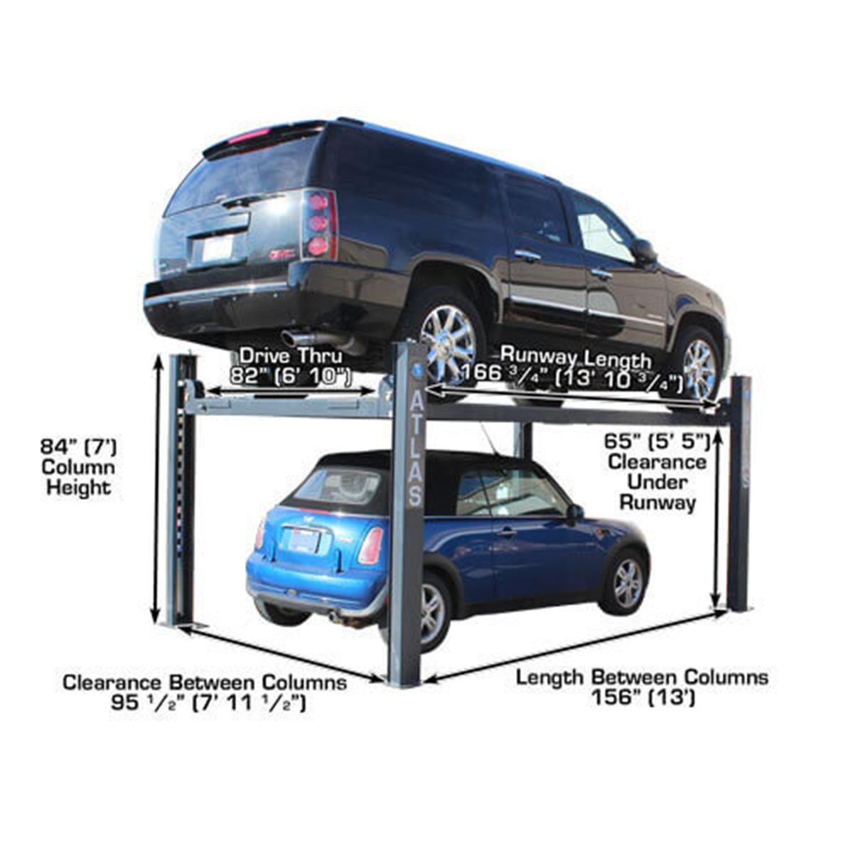 Atlas 408SL 8,000 lb ALI Certified Hobbyist 4-Post Lift - Image 4