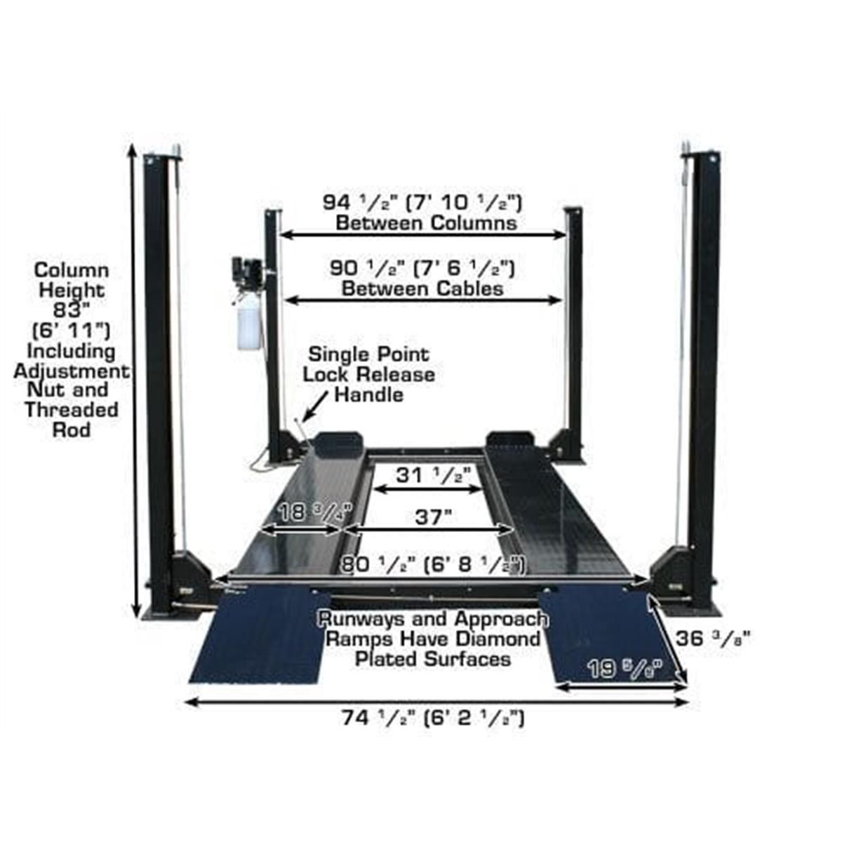 Atlas Garage Pro 8000 8,000 lb Hobbyist 4-Post Lift - Image 14