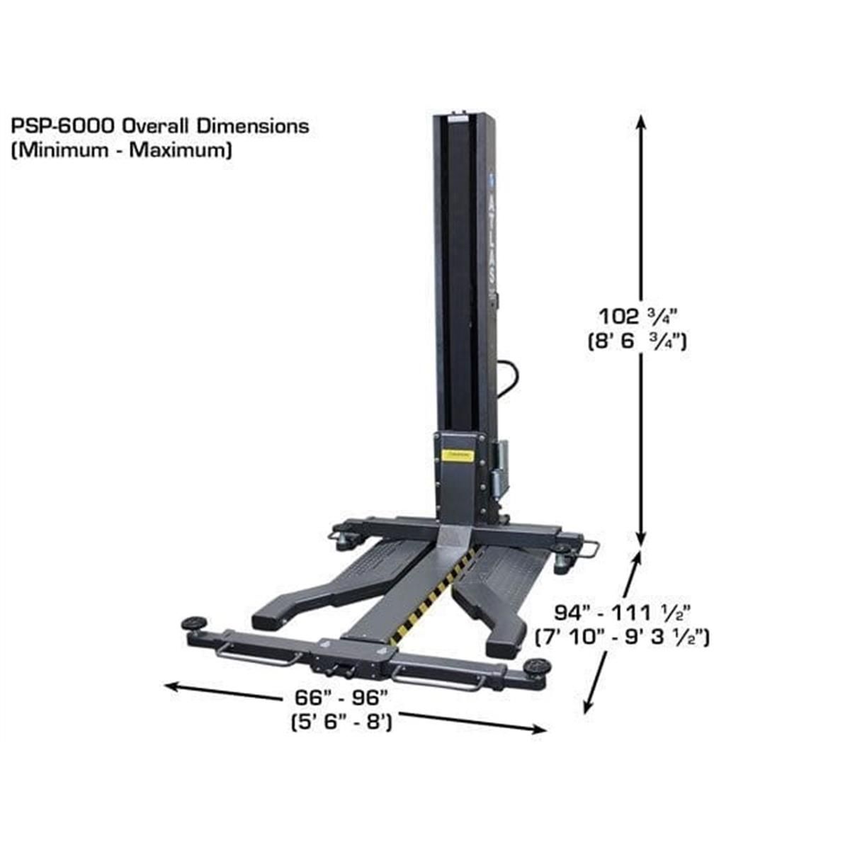 Atlas PSP-6000 6000 Lb Portable Single-Post Lift - Image 7